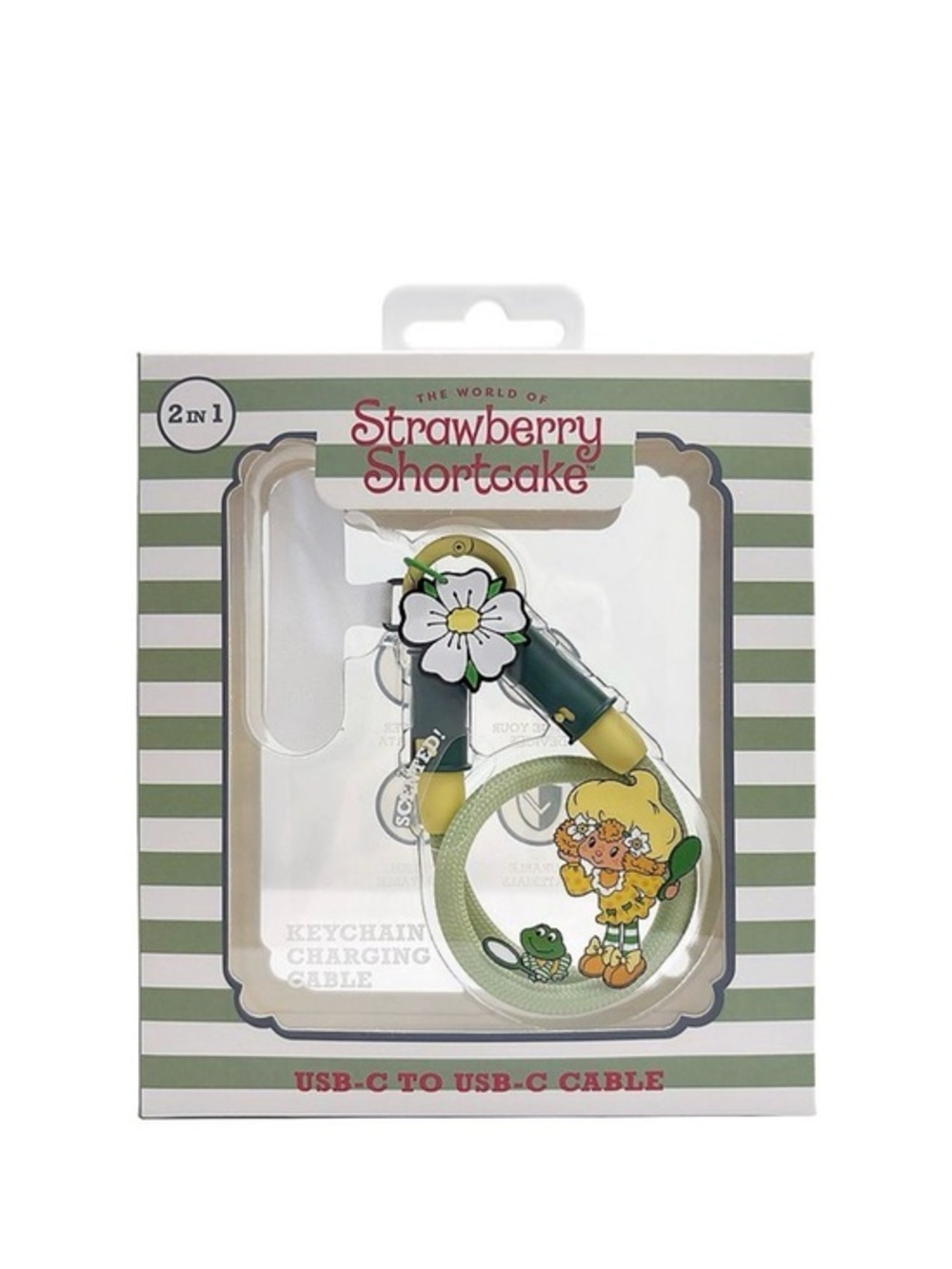 Strawberry Shortcake USB-C Keychain Charging Cable - Green 24”